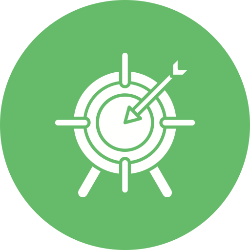 Un rond vert avec une cible blanche.